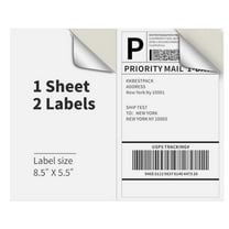 R & G Half Sheet Self-Adhesive Laser and Inkjet Printer Labels, 500 Count