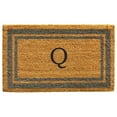 thumbnail image 1 of Calloway Mills 153022436Q 24 x 36 in. Periwinkle Border Monogram Rectangular Doormat, Natural - Letter Q, 1 of 1