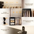 thumbnail image 4 of Homieasy Closet Organizers and Storage, 20.5-120'' W Closet System with 5 Hanging Rods, Shelving Tower, Wooden Walk-in Wardrobe Storage, Black, 4 of 7