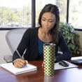 thumbnail image 4 of 20oz Multi Color Checkerboard Checkered Pattern Skinny Tumblers Stainless Steel Tumbler with Lid and Straw,Vacuum Insulated Double Wall Travel Tumbler Cups with Cleaning Brush for Coffee,Tea, 4 of 6