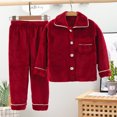 thumbnail image 2 of Generic Button up Pajamas for Toddler Kids Baby Boys Girls Solid Pajamas Winter Warm Coats Pants Outfits Set Toddler Regular Loose Comfortable Durable Pajamas ﻿, 2 of 2