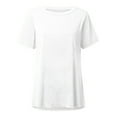 thumbnail image 4 of Gvmfive Women Summer Casual T Shirt Plain Short Sleeve Tunic Tops Loose Blouse, 4 of 5