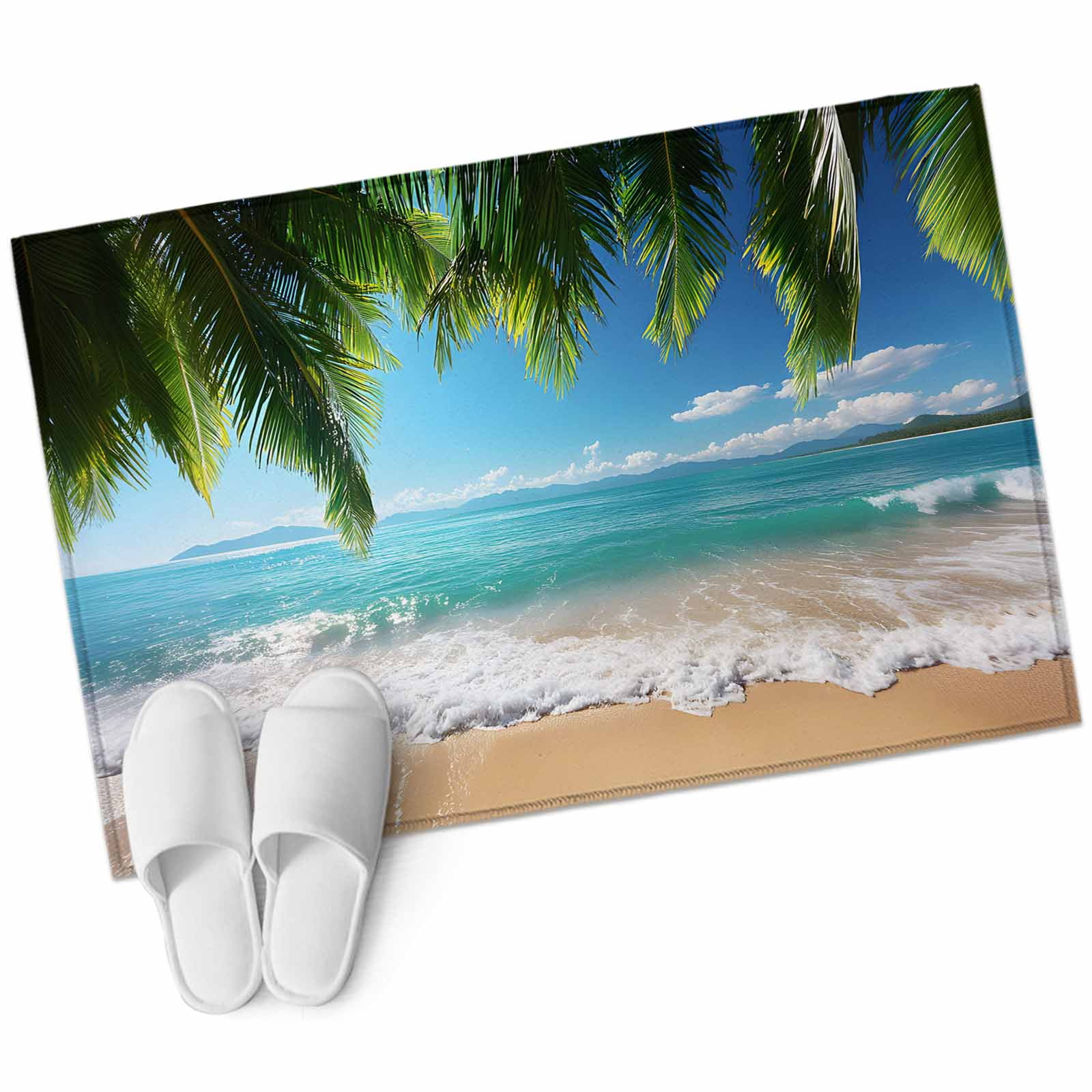 Area Rugs 2x3 Summer Seaside Beach Waves Ocean Non Slip Washable Rug Indoor Carpet Soft Floor Rugs for Home Living Room Bedroom Dining Room Office
