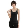 thumbnail image 2 of DuoJiaJ Sleeveless Thermal Shirts For Women V Neck Vest With Built In Bra Fleece Lined Underwear Thermal Tank Top Camisole Winter Tops Winter Underwear Women Black One Size, 2 of 4