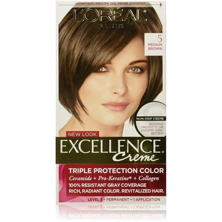 L'Oreal Paris Excellence Creme Triple Protection Hair Color, 5 Natural Medium Brown 1