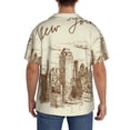 thumbnail image 3 of Fotbe New York Camisa Estampada de Manga Corta para Hombre, Casual de Verano, Estilo Playero, Sin Arrugas-X-Large, 3 of 5