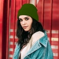 thumbnail image 4 of Soyumi Unisex Vintage hats satin lined beanie Woollike cozy cap Ski Beanie Cute Warm soft Fluffy Lined Thick Skull snow Fashion Fleece Lined Knit oversize Toboggan Cap cold weather Slouch, M, 4 of 6