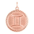 thumbnail image 2 of Reversible Gemini Zodiac Sign Charm Coin Pendant Necklace in Solid Gold (22 Inches), 2 of 4