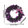 thumbnail image 4 of Halloween Wreath Gothic Wreath Skeleton Hand Design Roses Great For Holiday Parties Front Doors Wall Displays Halloween Solar Christmas Wreath Christmas Wreath with Stand for Front Door outside, 4 of 7