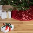 thumbnail image 2 of Northlight 26" Red Sequins Hexagonal Christmas Tree Collar, 2 of 7