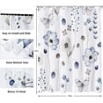 thumbnail image 6 of Floral Shower Curtain,Shower Curtains for Bathroom,Blue Flower Shower Curtain Sets Leaf Shower Curtain Plants Blue White Fabric Waterproof Cloth Bathtub Curtains with Hooks 72x72 Inch, 6 of 6