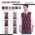 thumbnail image 3 of Iceglad Men's Argyle Sweater Vest V-Neck Classic Knit Sleeveless Pullover Preppy Golf Vest for Fall Winter, 3 of 8