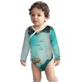 Adobk Turquoise Beach Kayaking Print Baby LongSleeve Bodysuit Baby
