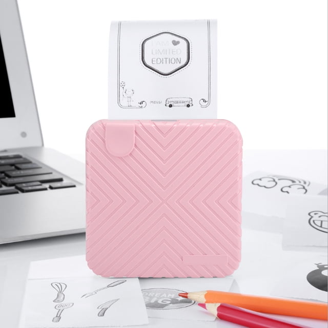Sturdy And Durable 384 Points Portable Thermal Printer, Ten Printing Methods USB Interface / 58mm Photo Printer, for Windows /Android /IOS Pink