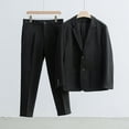 thumbnail image 1 of Chaqueta de traje de lana gruesa de invierno, traje casual para hombre, estilo coreano, traje pequeño retro de moda, top atractivo con volantes, 1 of 6