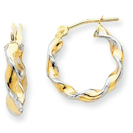 - 14k Gold Polished 2.75mm Fancy Twisted Hoop Earrings