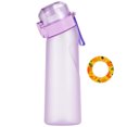 thumbnail image 1 of Botella de agua con sabor a cápsula, 650 ml, aroma de fruta a prueba de fugas con pajita (esmerilada), color morado, 1 of 6