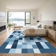 thumbnail image 3 of ODIKA 6'x9' Machine Washable Non-Slip Area Rug, Geometric Navy Blue High Traffic Rug, Blue, 1056652, 3 of 7