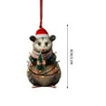 thumbnail image 2 of Opossum Christmas Ornament, Handmade Upside-Down Opossum Ornament for Christmas Tree, Nature-Themed Animals Possum Ornaments Hanging Decor, Opossum Gifts for Women Men (D), 2 of 7