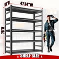 thumbnail image 3 of Garage Shelving, Heavy Duty Shelving Unit, 2700 LBS Capacity, Easy Assembly, Adjustable 5-Tier Metal Garage Shelving, Storage Shelves for Basement,Warehouse, 47.2” W ×23.6” D ×72” H, 3 of 7