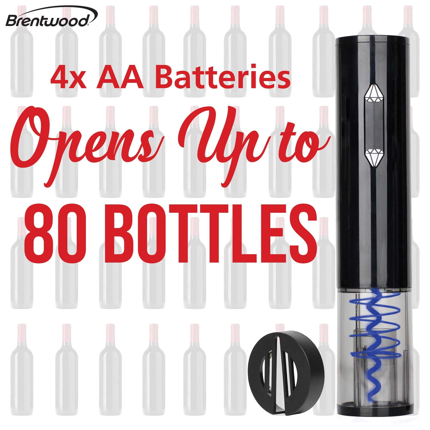 Brentwood Portable Wine Bottle Opener with Foil Cutter