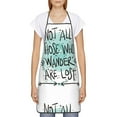 thumbnail image 2 of Naloa 1Pack Adjustable Bib Apron Waterdrop Resistant Cooking Kitchen Aprons for Women Men Chef, Not All Who Wander Are Lost1 Print, 2 of 5