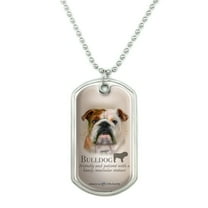Bulldog Dog Breed Military Dog Tag Pendant Necklace with Chain