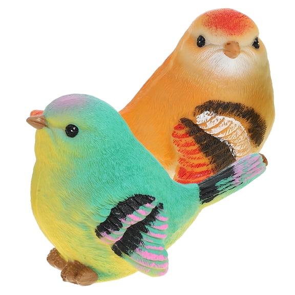 GOOHOCHY 2Pcs Assorted Color Resin Bird Statues for Garden Decoration with Realistic Appearance