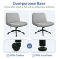 thumbnail image 6 of Celtoss Criss Cross Home Office Chair, Armless Swivel Task Computer Chair No Wheels, in Fabric, Vanity Style, Gray, 6 of 7
