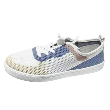 

CAICJ98 Non Slip Shoes for Women Women s Walking Shoes Slip On Sneakers with Memory Foam Arch Support Blue