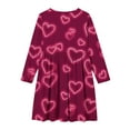 thumbnail image 5 of ATOGUTA Girl Dress Long Sleeve T-Shirt Dresses Valentines Kids Spring A-Line Twirly Skater Dresses Size 4T-14, Wine, 5 of 5