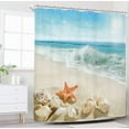 thumbnail image 3 of UOWRPOZ Beach Starfish Polyester Shower Curtain, 72" x 72" Waterproof, 3 of 5