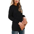 thumbnail image 4 of Annhoo Womens Long Sleeve Tops Fall Elegant Lace Trim Round Neck Blouses Trendy Comfy Going out Vacation Shirts, 4 of 7