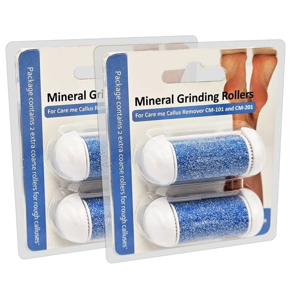 Super Coarse Replacement Grinding Heads for Care me Callus Removers CM-201 - File Away Hard Skin or Tough Calluses (2 packs, 4 rollers)