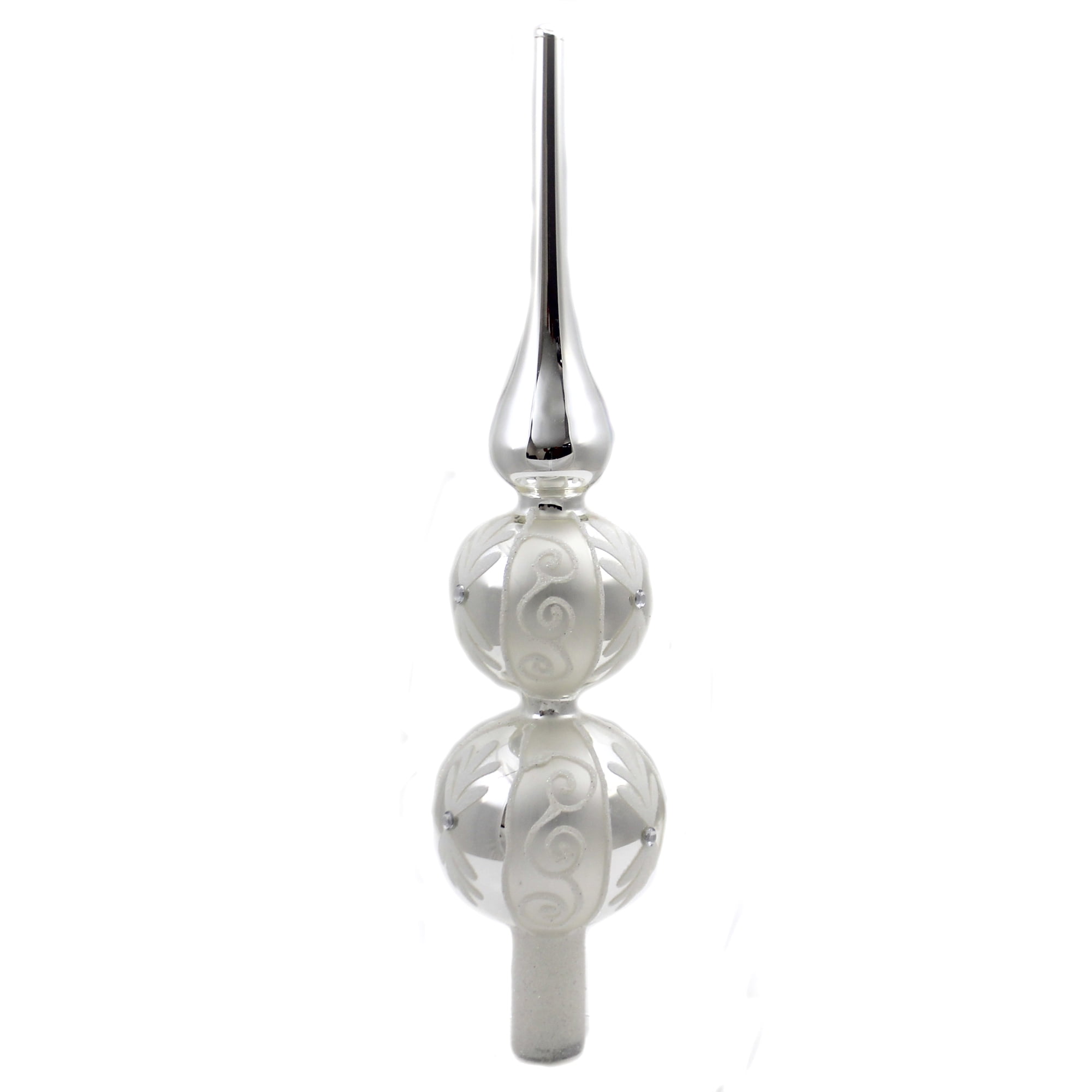 Moske tale Illusion Tree Topper Finial Decorated Tree Topper Three Tiered Christmas Gg0370  Silver - Walmart.com