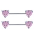 thumbnail image 2 of Pendiente de joyería para el cuerpo Yinane de pezón cristal de circonita acero inoxidable Rosa / Púrpura Rosado, 2 of 5
