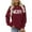 Wine, variant on Women's Letter Printed Pullover Sweatshirt Long Sleeve Crew Neck Casual Fashion Hoodie