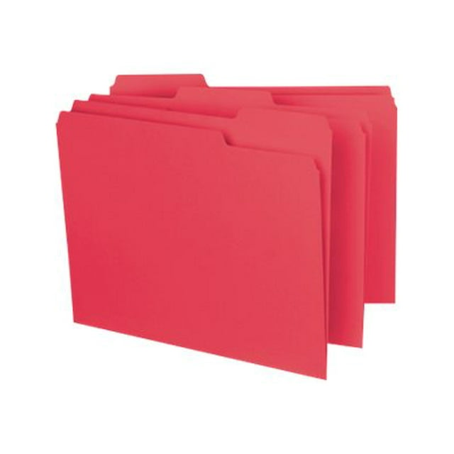 Smead - Pochette de Classement - pour Lettre - à Onglet - Rouge (Lot de 100)