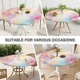 thumbnail image 7 of Colorful Floral Pattern Round Fitted Tablecloth with Elastic Edge,Dining Table Cover Waterproof,Outdoor Round Tablecloth for Camping,Dining,Indoor and Outdoor, 7 of 7
