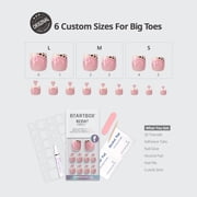 BTArtbox Press On Toenails - Wild Bloomery, Square, Lamp-Curable,4-Week Wear, Easy-to-Apply, 30 Count All-in-One Kit
