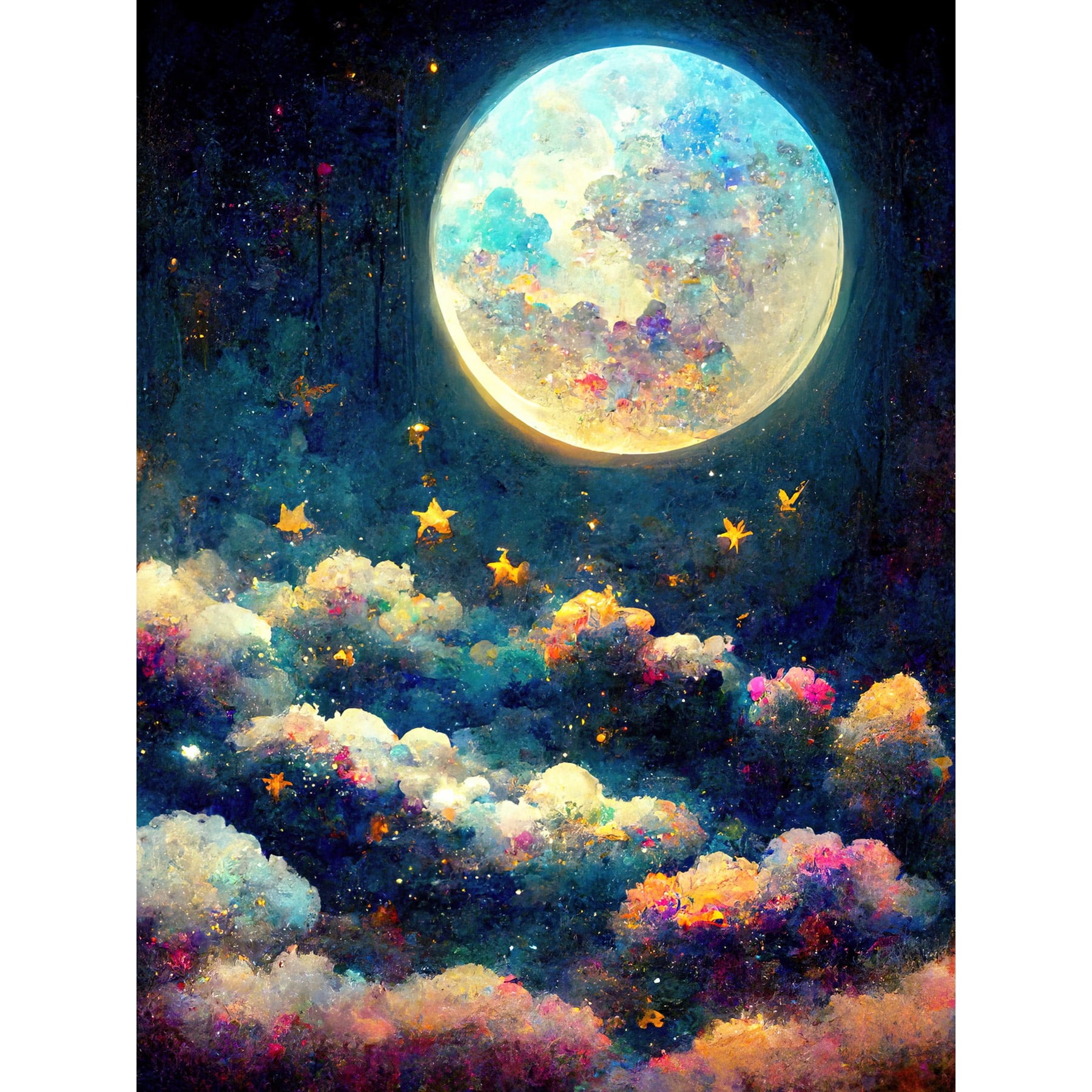 A Dreamy Night Sky Filled With Stars And Colorful Clouds, Evoking A Night Sky Filled Stars Image338872078