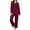 Wine, variant on Posijego Striped Pajama Sets for Women Long Sleeve V Neck Casual Sleepwear Tops and Pjs Pants Lounge Outfits