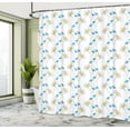 thumbnail image 5 of Ambesonne Flower Shower Curtain, Daisy Blooms Paintbrush Art, 69"Wx84"L, Azure Blue Yellow White, 5 of 5