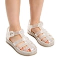 thumbnail image 2 of SAWOBUUN Toddler Girls Jelly Sandals Closed Toe Soft Sole Breathable Princess Summer Beach Flat Sandals, 2 of 9