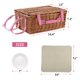 thumbnail image 4 of Cesta de picnic HYBDAMAI de mimbre para 4 personas con manta y nevera rosa, 4 of 9
