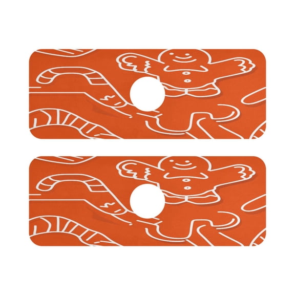 Minimalist Gingerbread Man Quick Dry Silicone Algae Faucet Pad 14.7x5.4in 2 Pack Absorbent Mat for Kitchen Sink, Bathroom Countertop
