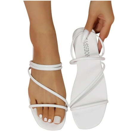 

Boho Slide Sandals for Women Girls Dressy Low Wedge Sandal Casual Open Toe Flat Sandals Summer Beach Slip on Sandals Platform Sandals