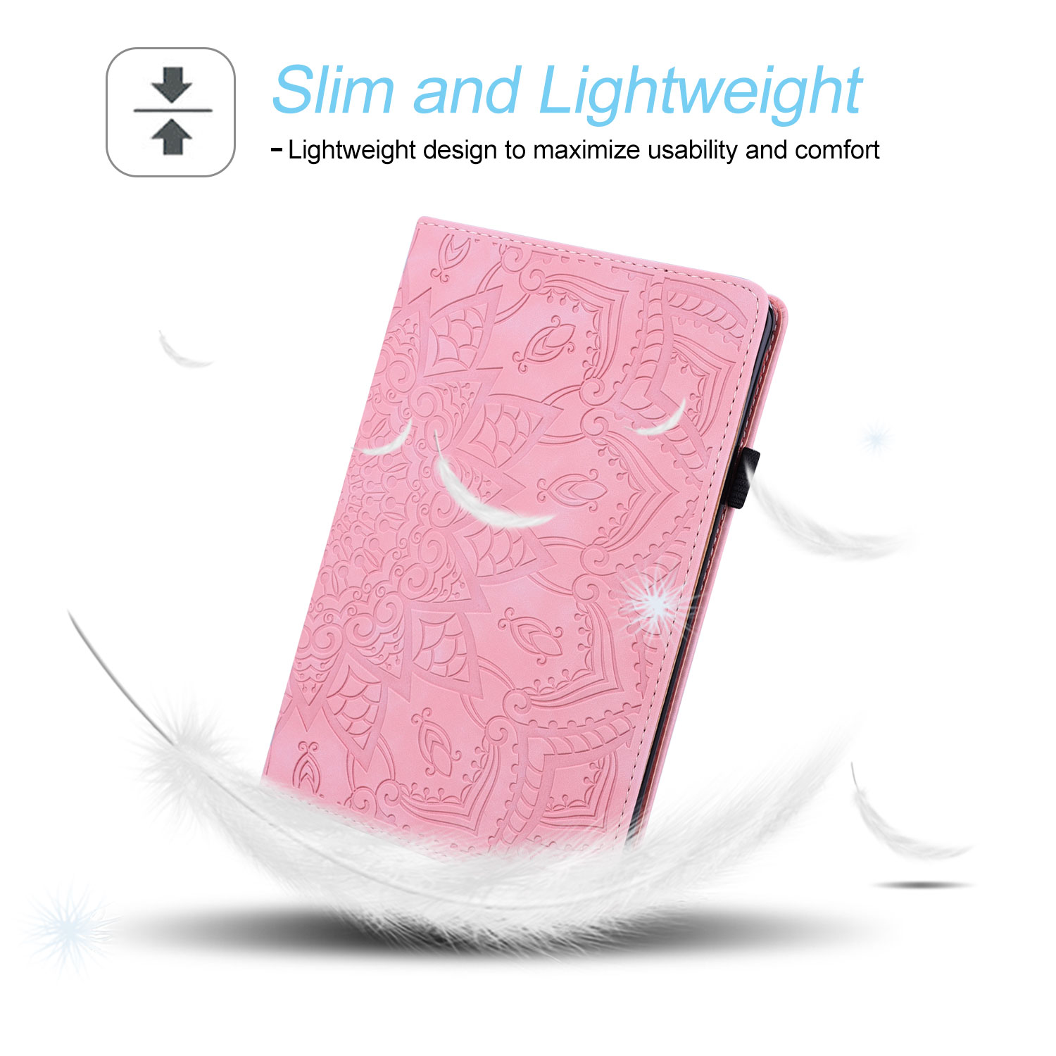 Tarise for Apple iPad 10th Generation Case with Pencil Holder, 2022 iPad 10.9 Inch Case, Embossed PU Leather Shockproof Folio Stand Shell Slim Cover Case for iPad A2757 A2777, Pink