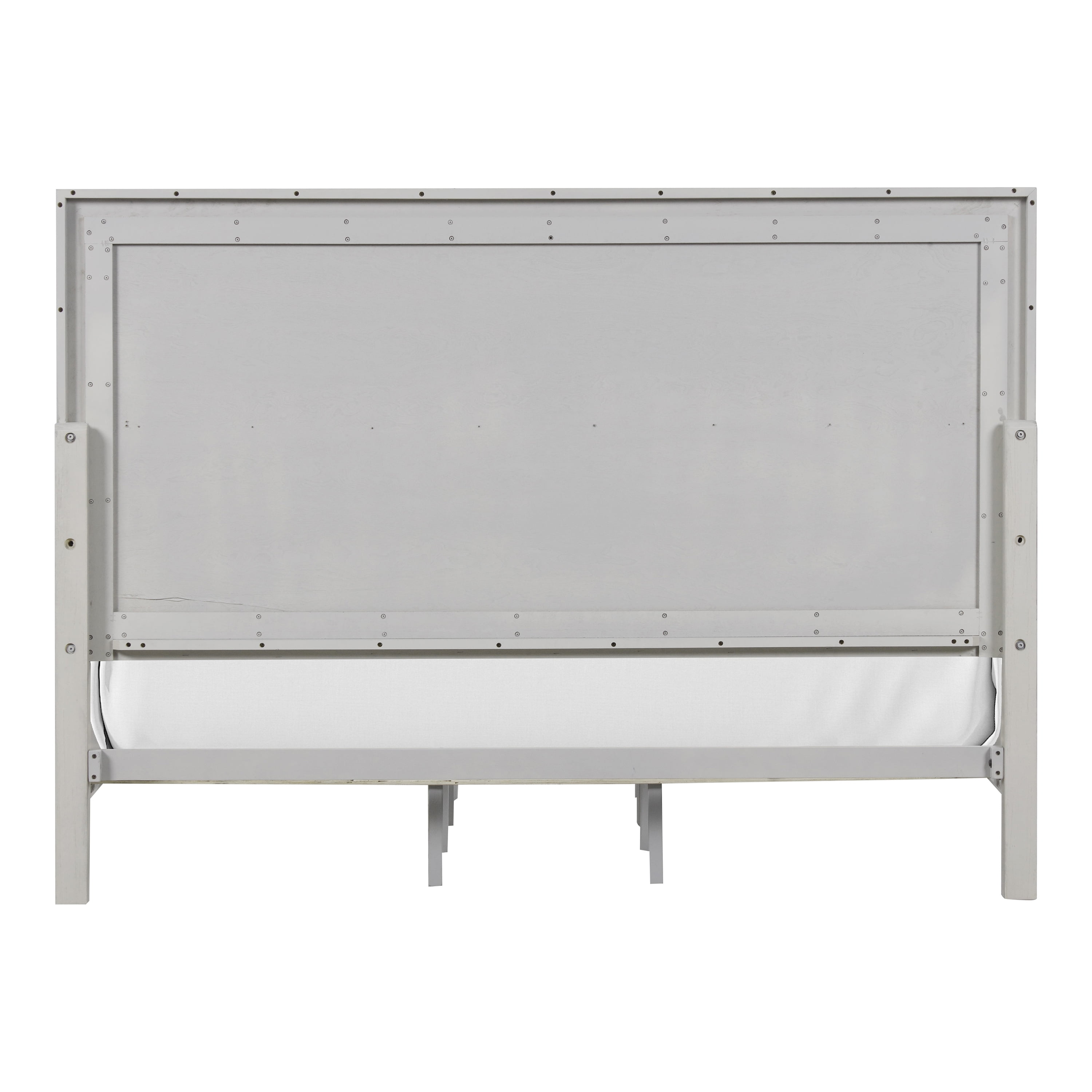 Furniture of America Elres Solid Wood Panel Bed, Queen, Rustic White