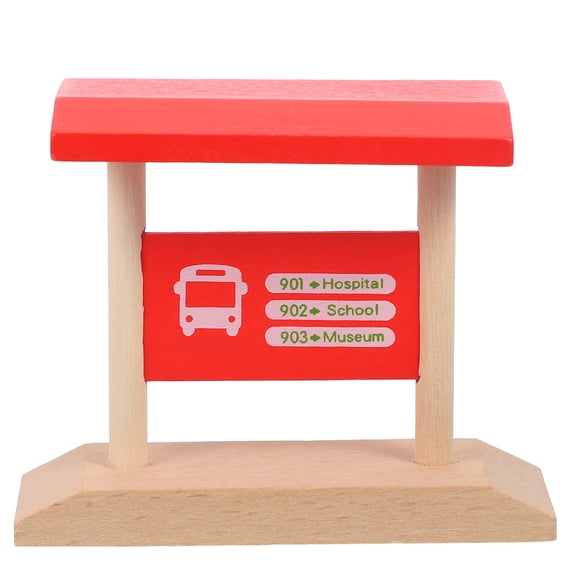 TABLZONE Wood Train Accessories Railway Track Wood Platform Red 1Set